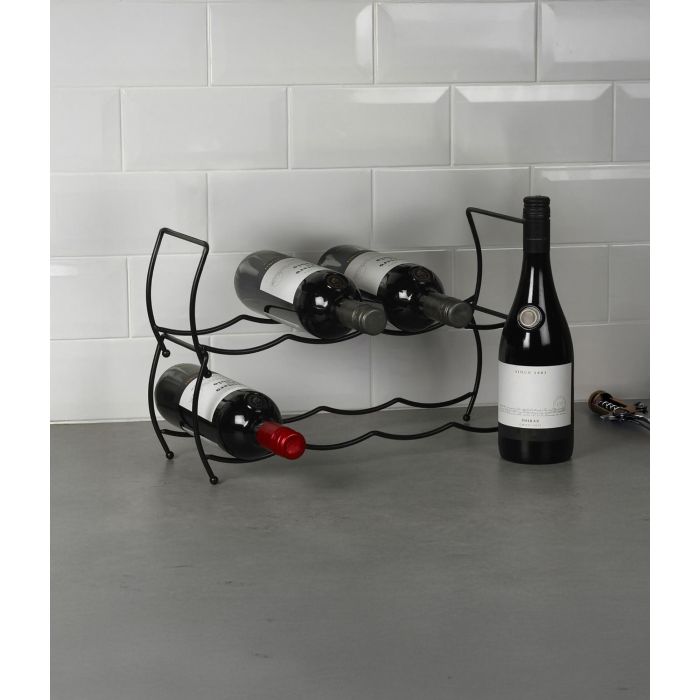 Confortime Botellero Metal Negro para 8 Botellas 44,5 cm 3 Confortime Botellero Metal Negro para 8 Botellas 44,5 cm 3
