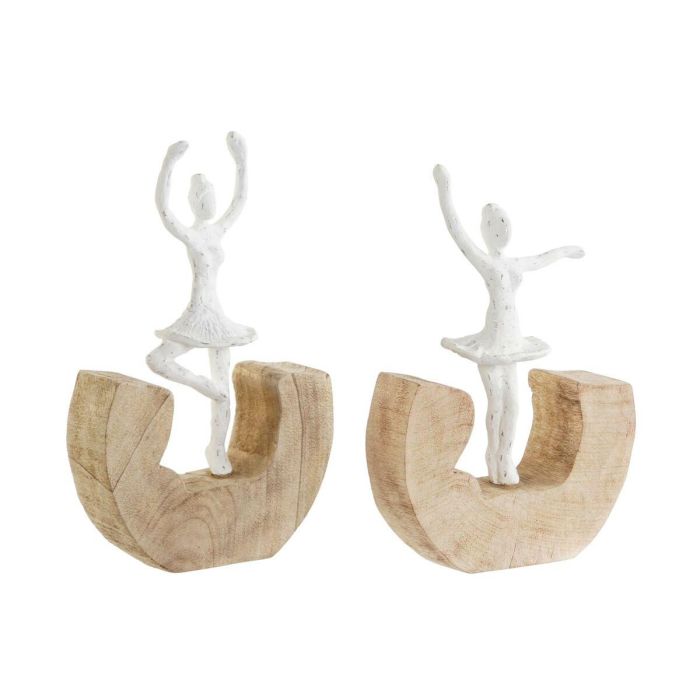 Figura Shabby DKD Home Decor Marron Blanco 6 x 24 x 17 cm (2 Unidades) Figura Shabby DKD Home Decor Marron Blanco 6 x 24 x 17 cm (2 Unidades)