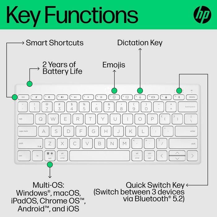 HP 350 Compact Multi-Device Bluetooth Keyboard 9 HP 350 Compact Multi-Device Bluetooth Keyboard 9