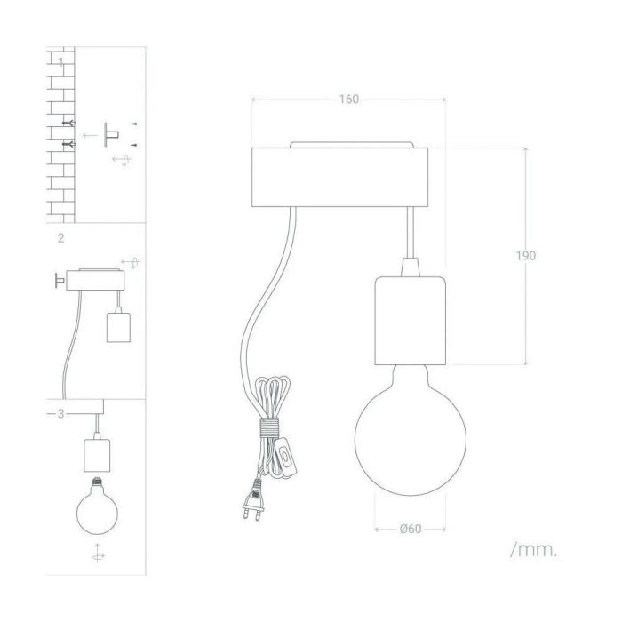 SKD-W1010 Aplique de Pared Ajman de Madera para Luz de Lectura en Dormitorios y Zonas de Estar, Compatible con Bombillas LED E27 5