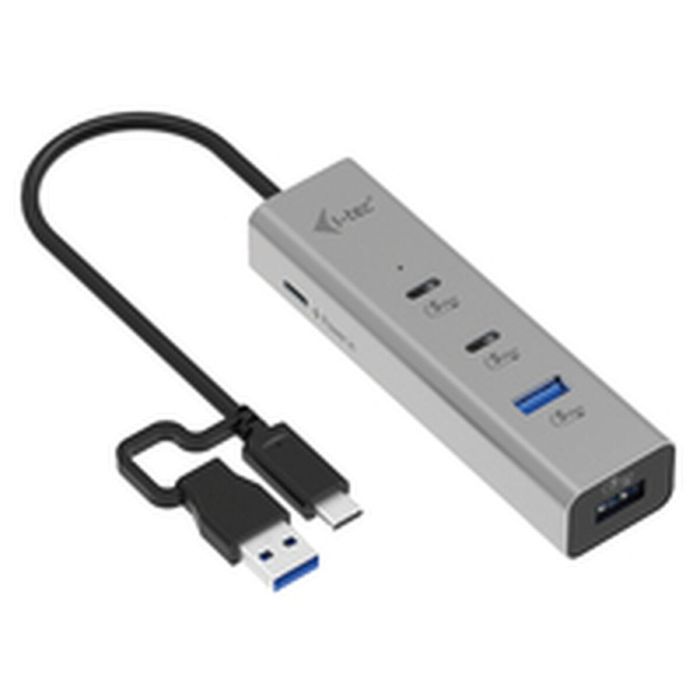 Hub USB i-Tec CAHUBMETAL2A2CPD Plateado 1 Hub USB i-Tec CAHUBMETAL2A2CPD Plateado 1