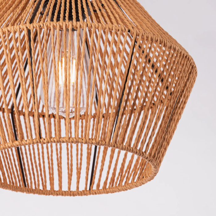 Lámpara Colgante Cuerda Natural Okara SKD-P80002 Diseño Cálido para Salones y Comedores