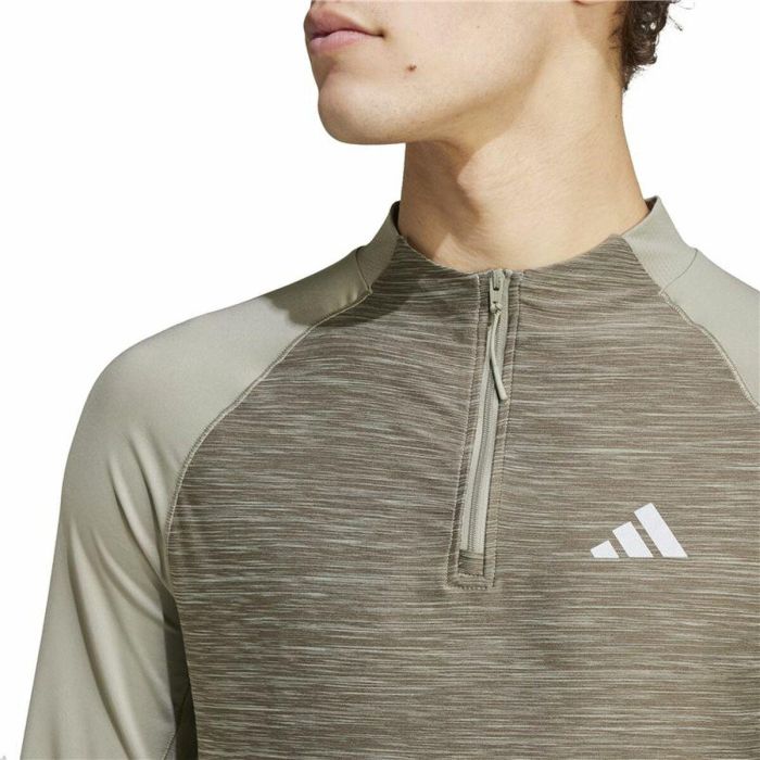 Camiseta de Manga Larga Hombre Adidas Gym+ 3 Bandas 1/4Zip Marrón 2 Camiseta de Manga Larga Hombre Adidas Gym+ 3 Bandas 1/4Zip Marrón 2