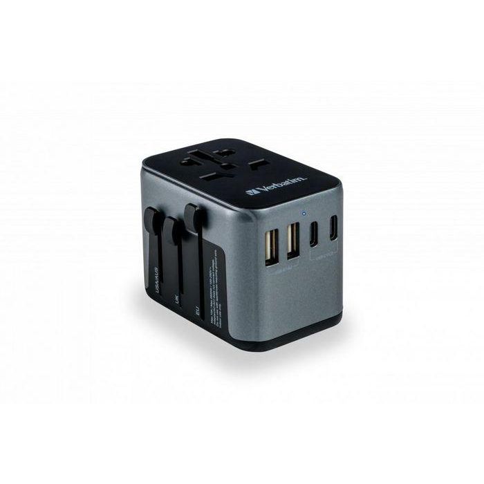 Verbatim Uta-03 Adaptador Universal De Viaje Con 1 Puerto Usb-C - 2 Puerto Usb-A - 2 Puerto Usb-C 5