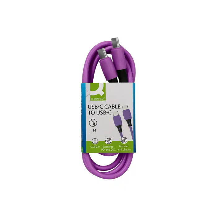 Q-connect Cable USB-C a USB-C PVC 1m Morado 1