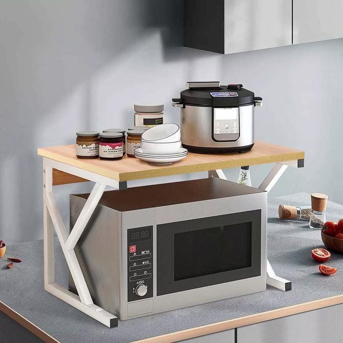 Inde Estantería Microondas Madera-Met 5,8 cm (Alto) x 36,6 cm (Ancho) x 57,1 cm (Largo) 5