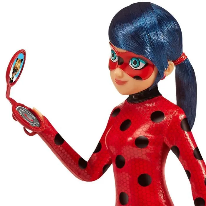 Bandai Muñeca Miraculous Ladybug 26 cm - Ladybug con teléfono - Nuevo disfraz efecto vinilo - P50028 3