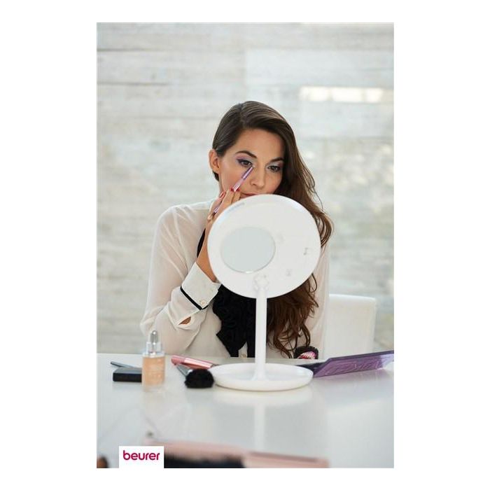 Beurer BS-45 Espejo Cosmético con Luz LED, Espejo de Aumento 5x, Giratorio 360° 3