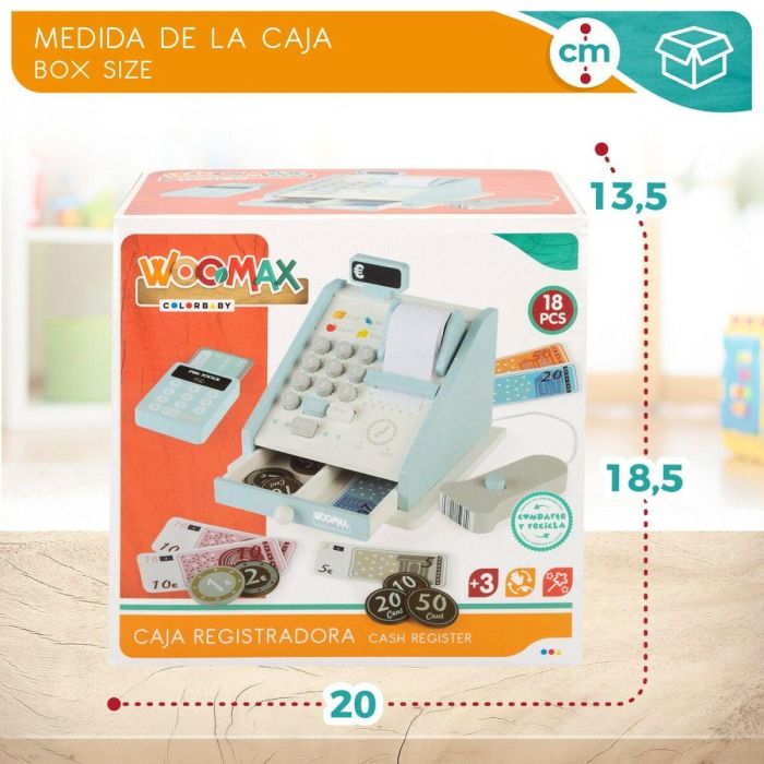 Caja Registradora de Juguete Woomax 18 Piezas 4 Unidades 18 x 15 x 18 cm 2