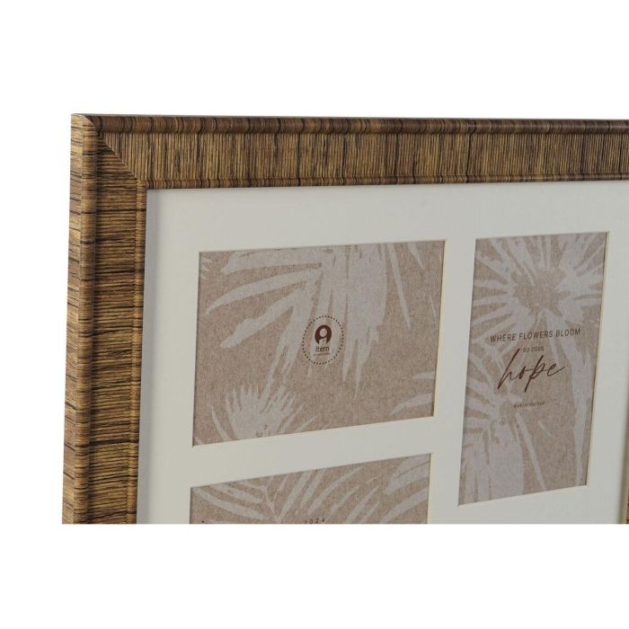 Marco Multifoto Scandi DKD Home Decor Natural Beige 2 x 38 x 34 cm (4 Unidades) 2