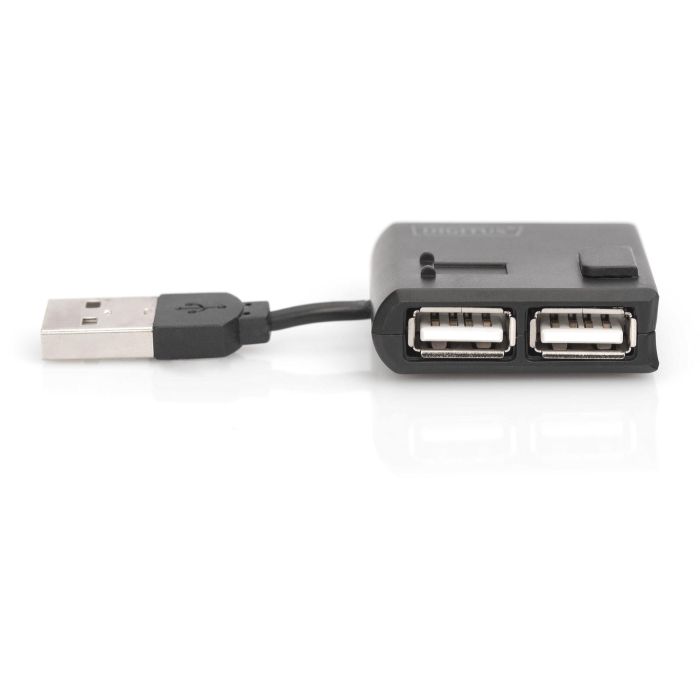 Digitus DN-30200-1 Hub USB 2.0 de 4 puertos, alta velocidad 480 Mbit/s, con cable integrado, color negro 1