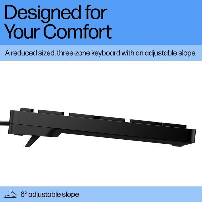 HP Teclado USB con Cable 320K - Productividad Diaria para Escritorio, Cableado, Cómodo y Fiable 5