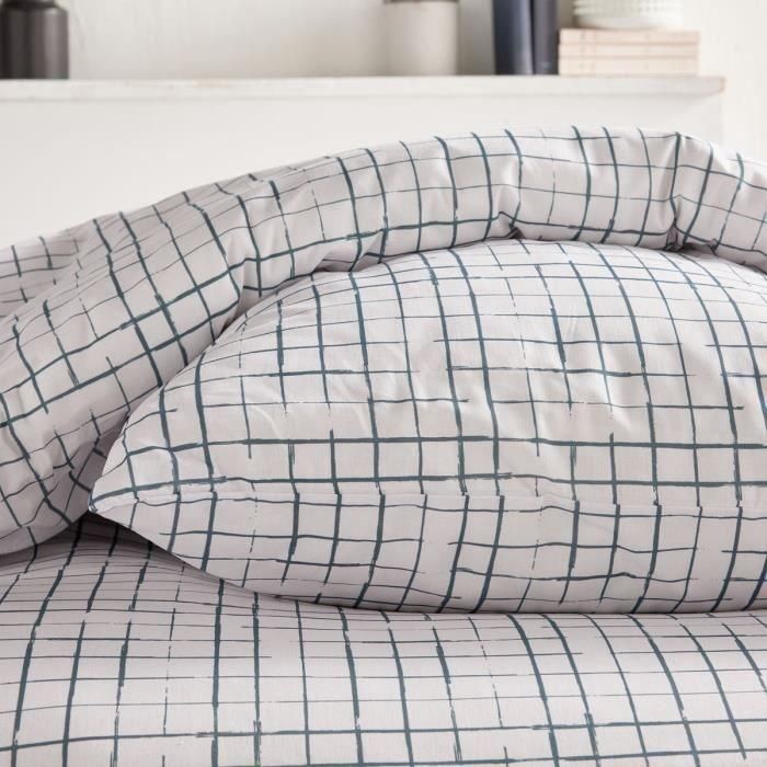 Juego de cama - TODAY Crazy - Estampado de cuadros - 2 personas - 220 x 240 cm - Blanco 3 Juego de cama - TODAY Crazy - Estampado de cuadros - 2 personas - 220 x 240 cm - Blanco 3