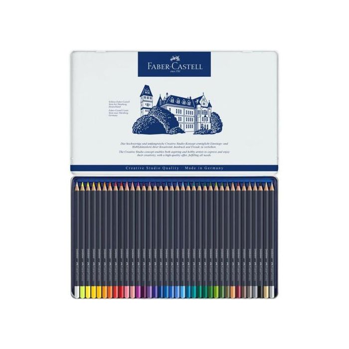 Estuche de Metal con 36 Lápices de Colores Goldfaber. Faber Castell 114736 1