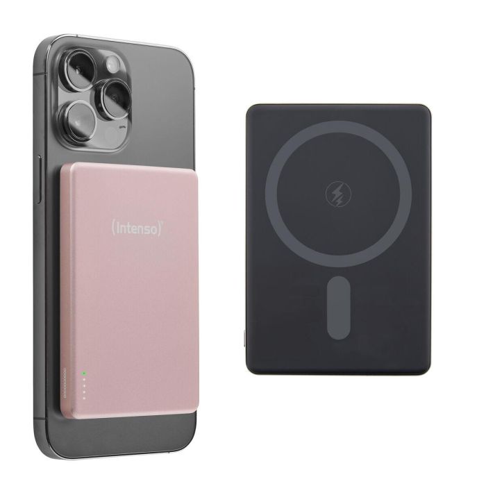 Intenso MW5000 Powerbank MagSafe Magnético Rosado 5000mAh Carga Inalámbrica USB-C para iPhone 10 Intenso MW5000 Powerbank MagSafe Magnético Rosado 5000mAh Carga Inalámbrica USB-C para iPhone 10