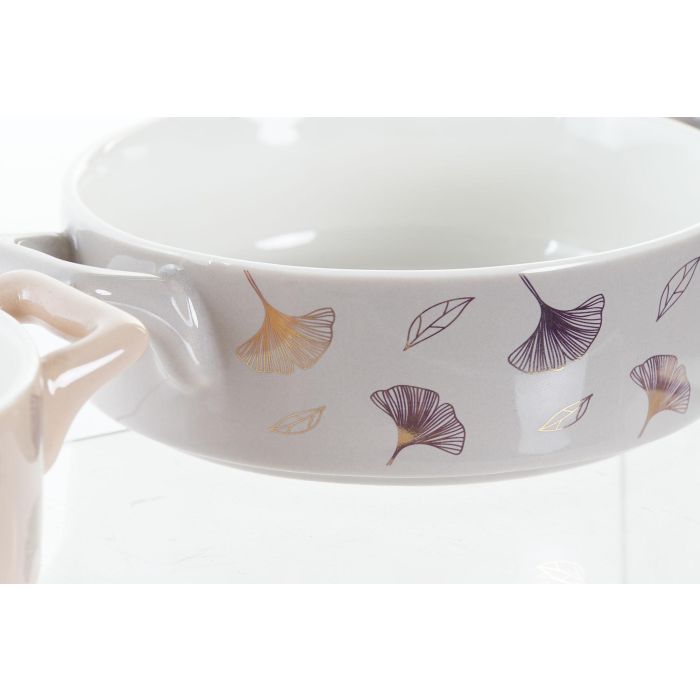 Bol Moderno DKD Home Decor Gris Rosa 12.5 x 4.3 x 16.8 cm Set de 4 2 Bol Moderno DKD Home Decor Gris Rosa 12.5 x 4.3 x 16.8 cm Set de 4 2