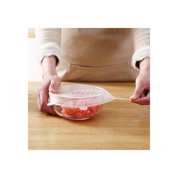 Quttin Set de 6 Tapas de Silicona Adaptables, 25 cm Ancho x 26 cm Largo x 2 cm Alto 5