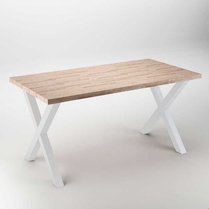 Emuca Juego de patas Cross para mesa, ancho 695mm, Acero, Pintado blanco 2