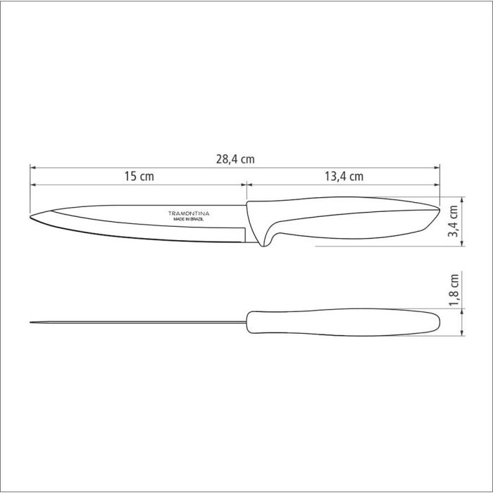 Cuchillo utiliy 6" plenus negro tramontina 3