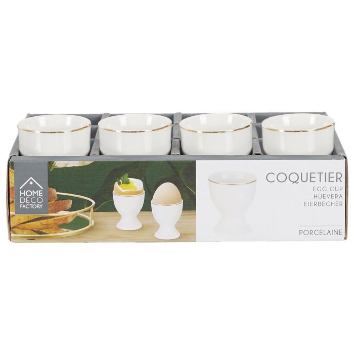 Home Deco Factory Huevera Con Ribete Dorado Lounge Porcelana 3