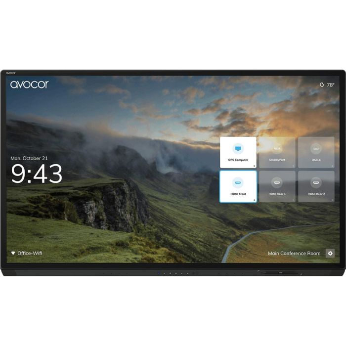 AVOCOR AVG-7560 Monitor Táctil Interactivo 75" 4K Ultra HD (3840x2160) con USB, HDMI, DisplayPort