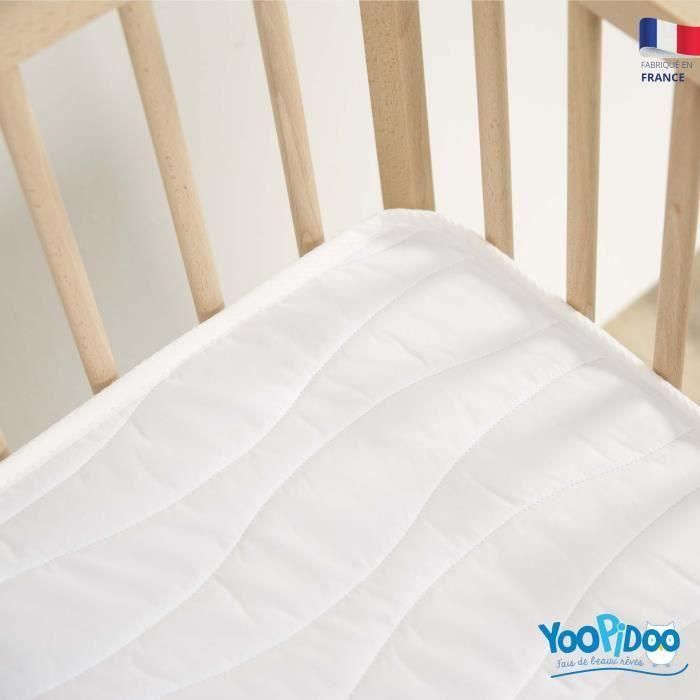 Yoopidoo - Colchón para bebé climatizado - 60x120 cm - 1 cara fresca de verano / 1 cara acolchada de invierno - Sin tratamiento químico 3