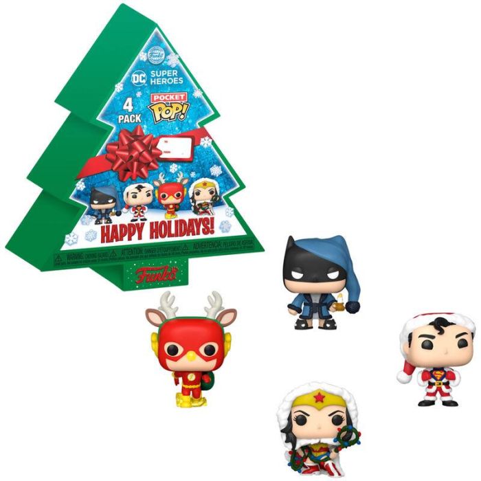 Arbol con 4 figuras Pocket POP DC Comics Happy Holidays 2 Arbol con 4 figuras Pocket POP DC Comics Happy Holidays 2