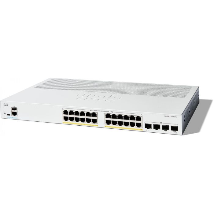 Cisco Catalyst 1200 Switch Gestionado L2 Gigabit Ethernet (GE) PoE de 24 Puertos con 4 Puertos SFP Montaje en Rack 1U
