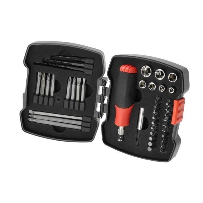 Black & Decker A7175 Juego de Destornilladores de Trinquete y Puntas, 43 piezas con Mango de Goma, Magnético, Torx, Phillips, Pozidriv