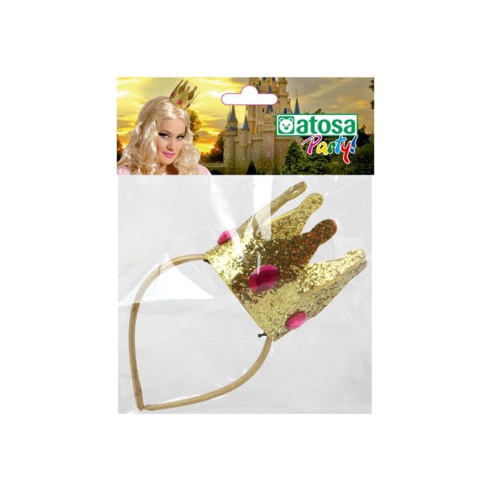 Diadema Dorada Con Corona De Princesa Para Mujer Adulta - Perfecta para Disfraces y Fiestas Temáticas 1