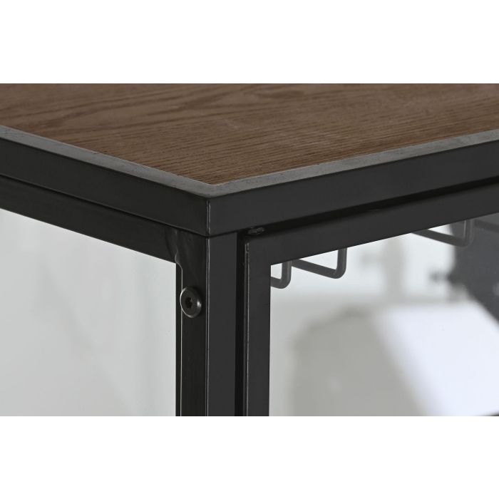 Botellero Home ESPRIT Negro Natural Madera Metal 60 x 33 x 169 cm 5