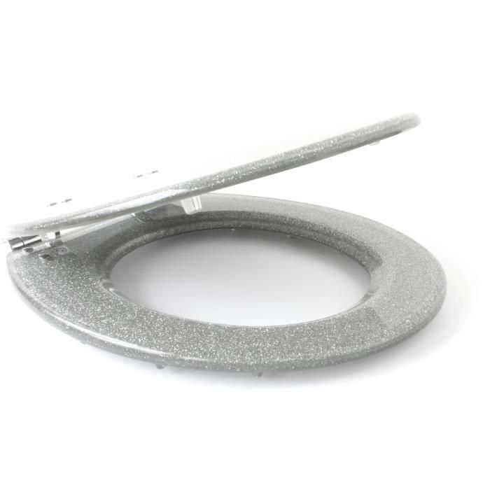 Gelco Design HOM3478307095635 Asiento de inodoro con cierre suave magnético, color gris brillante 1 Gelco Design HOM3478307095635 Asiento de inodoro con cierre suave magnético, color gris brillante 1