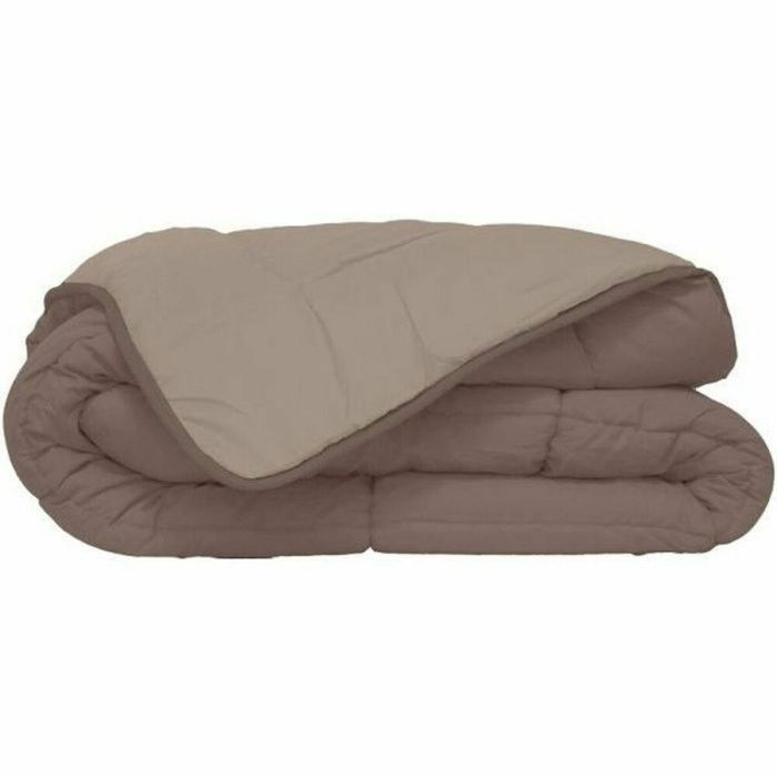 POYET MOTTE Edredón ligero HUDSON de Microfibra y Silicona 200g/m² 220x240cm Topo y Lino, Certificado Oeko-Tex, Ignífugo