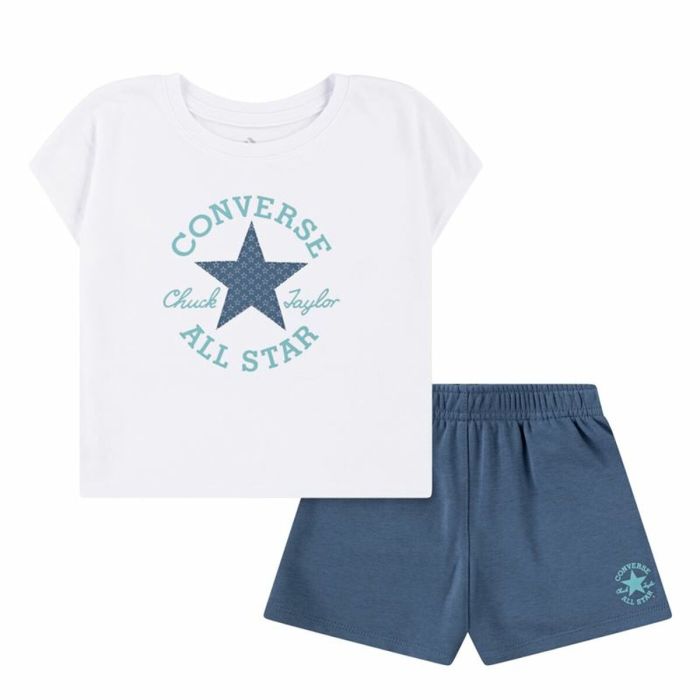 Conjunto Deportivo para Niños Converse Cnvgboxy Tee Azul Blanco 0 Conjunto Deportivo para Niños Converse Cnvgboxy Tee Azul Blanco 0