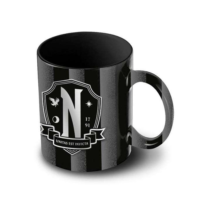 Karactermania Taza Miércoles Original Cerámica 9,5x13x7,8 cm Ideal para Bebidas Calientes en Caja Regalo