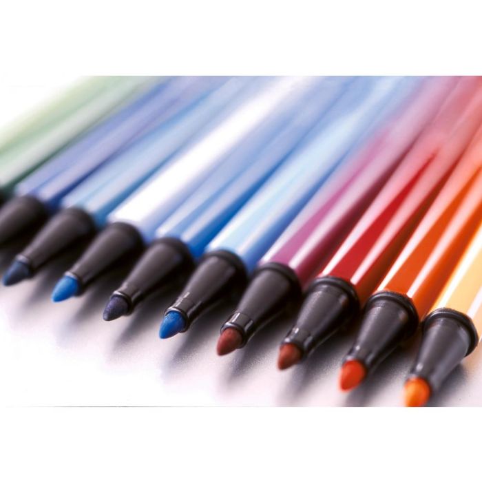 Rotulador Stabilo Punta De Fibra Pen 68 Zebrui Turquesa Estuche De 20 Unidades Colores Surtidos 3