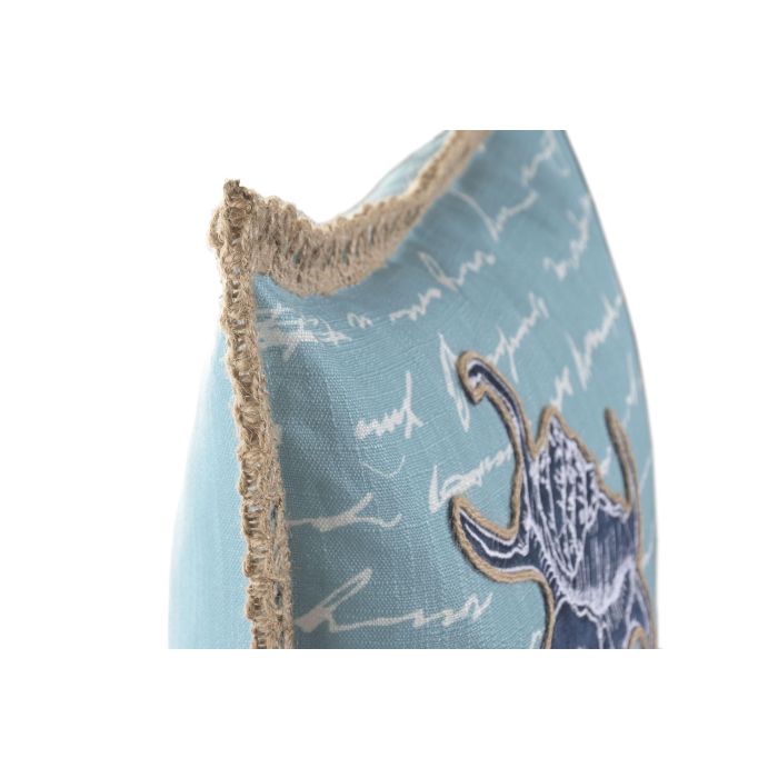DKD Home Decor Cojin Mediterraneo Azul Natural 10 x 45 x 45 cm (2 Unidades)