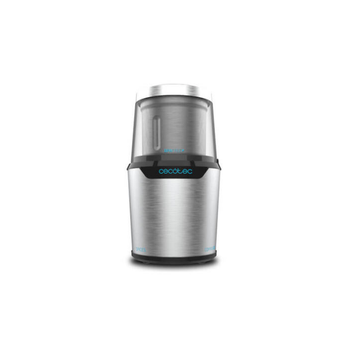 Cecotec 01559 Molinillo de café y especias TitanMill 300 DuoClean eléctrico 300W, cuchillas titanio, 2 vasos, 90g, acero inox 0