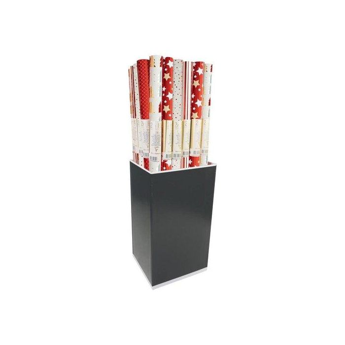 Papel De Regalo Rollo Clairefontaine 0,7X2 M (Caja De 30) Premium Metalizado Navidad Santa