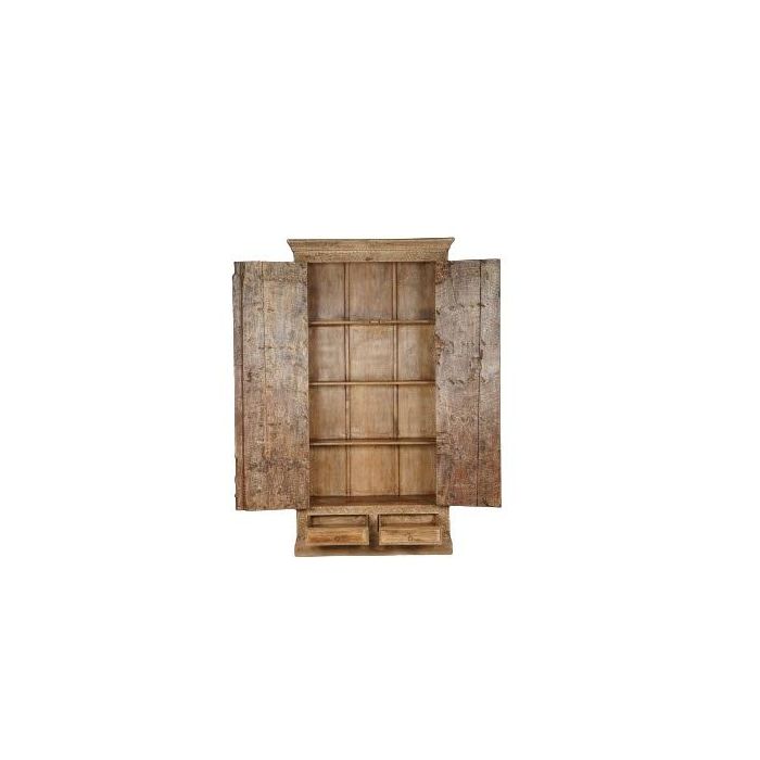 DKD Home Decor Armario de Teca Natural con 2 Puertas, 2 Cajones y 3 Estanterías, 51 x 216 x 122 cm 3 DKD Home Decor Armario de Teca Natural con 2 Puertas, 2 Cajones y 3 Estanterías, 51 x 216 x 122 cm 3