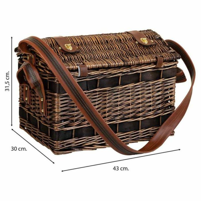 Cesta de Picnic Alexandra House Living Chocolate Mimbre 6