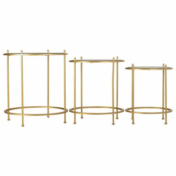 Juego de 3 mesas Alexandra House Living Oro 53 x 60 x 53 cm 5