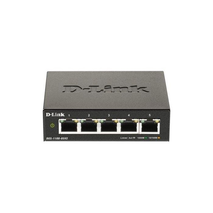 Switch D-Link DGS-1100-05V2 5 Puertos/ RJ-45 10/100/1000 1 Switch D-Link DGS-1100-05V2 5 Puertos/ RJ-45 10/100/1000 1