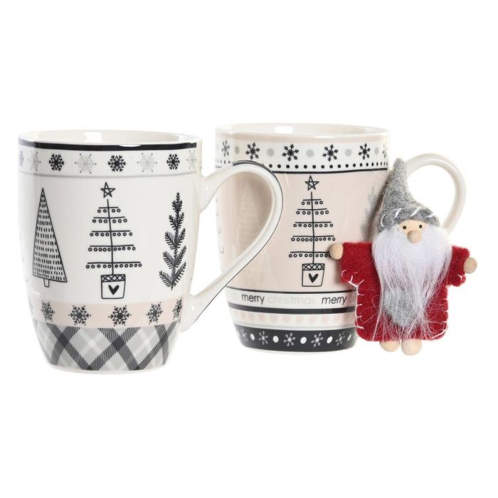 Mug Navidad Moderna DKD Home Decor Blanco Negro 8 x 10 x 12 cm Set de 2 (2 Unidades) 3 Mug Navidad Moderna DKD Home Decor Blanco Negro 8 x 10 x 12 cm Set de 2 (2 Unidades) 3