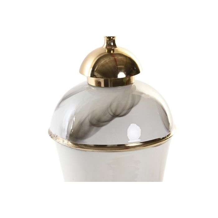 DKD Home Decor Tibor Moderno, Jarra Decorativa Bicolor Dorado, Materiales Aluminio y Hierro, Medidas 17x17x41 cm 1