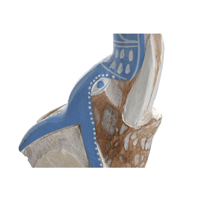 DKD Home Decor Figura Indio Natural Azul 8 x 100 x 18 cm de Albacía Set de 3 Piezas 3