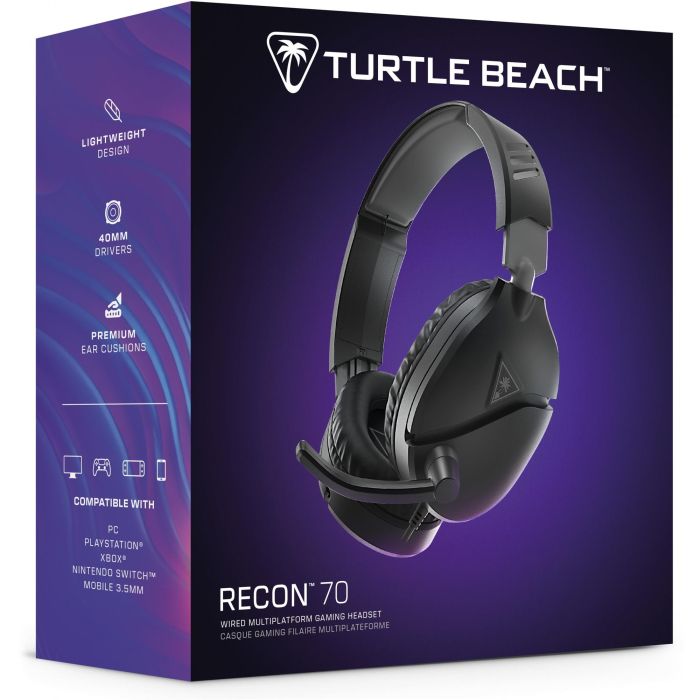 Turtle Beach Recon 70 Over-Ear Stereo Headset para Juego en PC, con Cable, Negro 6 Turtle Beach Recon 70 Over-Ear Stereo Headset para Juego en PC, con Cable, Negro 6