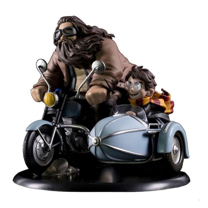 Quantum Mechanix Figura Q-Fig Harry Potter y Rubeus Hagrid en Motocicleta Mágica Edición Limitada