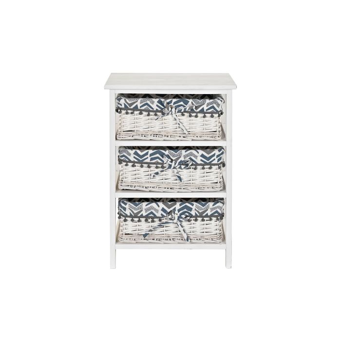 DKD Home Decor Cajonera de 3 Cajones de Madera Paulownia y Mimbre Blanca y Azul 40x29x59 cm 5 DKD Home Decor Cajonera de 3 Cajones de Madera Paulownia y Mimbre Blanca y Azul 40x29x59 cm 5