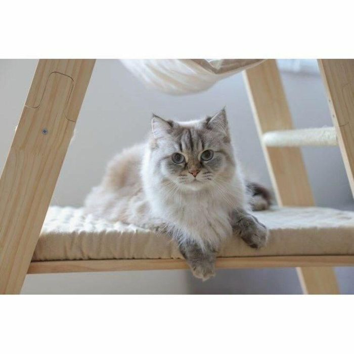 Rascador para gatos 134 cm - ESCALERA - KERBL - Madera maciza - 3 opciones de descanso 1